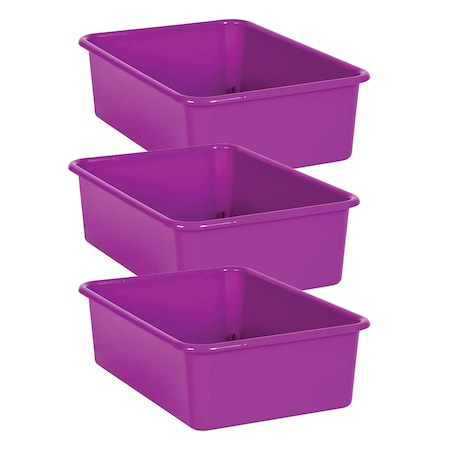 Teacher Created Resources Storage Bin, Plastic, Purple, 3 PK 20405